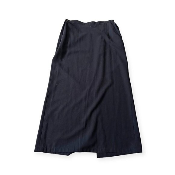 Vintage 90s, Y’s Yohji Yamamoto Dark Navy wool midi‎ skirt, Size L - Picture 4 of 13